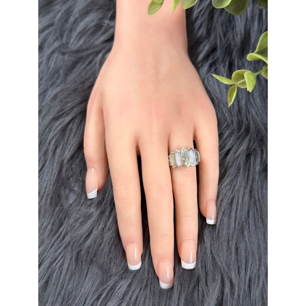 Silver 925 Mop/Abalone Ring - image 8